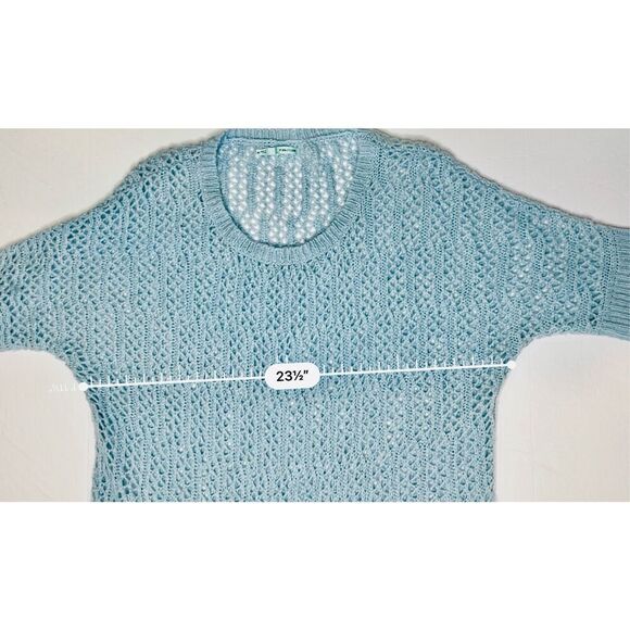 Maurices Blue Open Weave Crewneck Pullover Slouchy Sweater sz XL - Picture 5 of 10